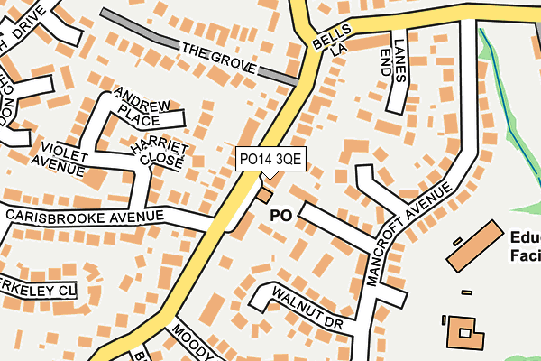 PO14 3QE map - OS OpenMap – Local (Ordnance Survey)