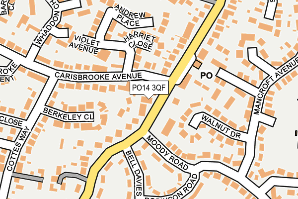 PO14 3QF map - OS OpenMap – Local (Ordnance Survey) PO14 3QF map - OS OpenMap – Local (Ordnance Survey)
