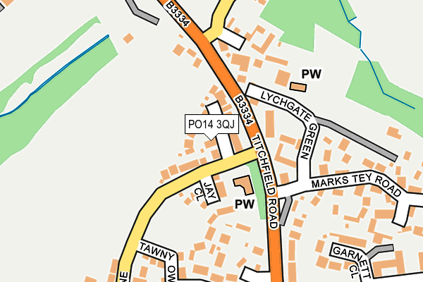 PO14 3QJ map - OS OpenMap – Local (Ordnance Survey) PO14 3QJ map - OS OpenMap – Local (Ordnance Survey)