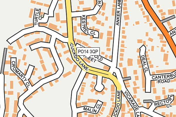PO14 3QP map - OS OpenMap – Local (Ordnance Survey) PO14 3QP map - OS OpenMap – Local (Ordnance Survey)