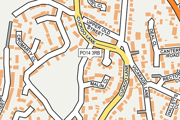 PO14 3RB map - OS OpenMap – Local (Ordnance Survey) PO14 3RB map - OS OpenMap – Local (Ordnance Survey)