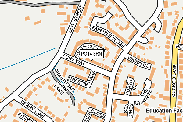 PO14 3RN map - OS OpenMap – Local (Ordnance Survey) PO14 3RN map - OS OpenMap – Local (Ordnance Survey)