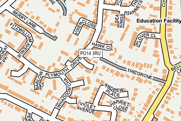 PO14 3RU map - OS OpenMap – Local (Ordnance Survey) PO14 3RU map - OS OpenMap – Local (Ordnance Survey)