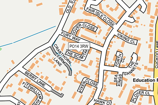 PO14 3RW map - OS OpenMap – Local (Ordnance Survey) PO14 3RW map - OS OpenMap – Local (Ordnance Survey)