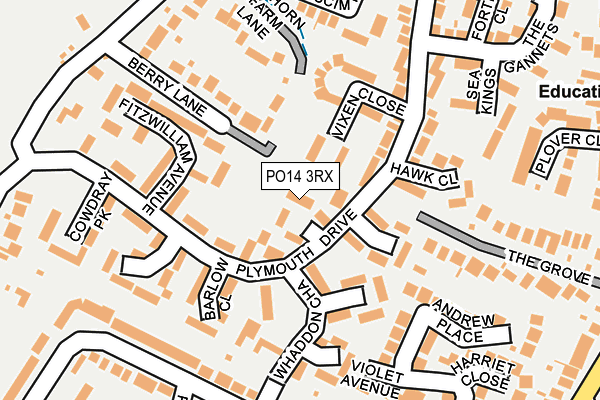 PO14 3RX map - OS OpenMap – Local (Ordnance Survey) PO14 3RX map - OS OpenMap – Local (Ordnance Survey)