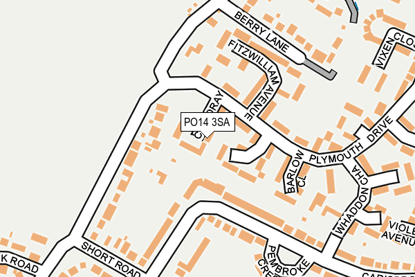 PO14 3SA map - OS OpenMap – Local (Ordnance Survey) PO14 3SA map - OS OpenMap – Local (Ordnance Survey)