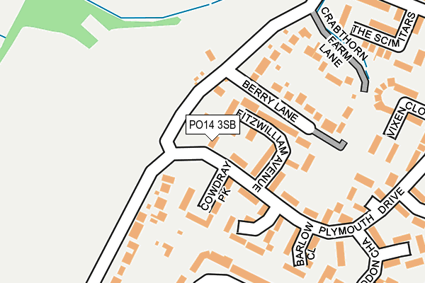 PO14 3SB map - OS OpenMap – Local (Ordnance Survey) PO14 3SB map - OS OpenMap – Local (Ordnance Survey)