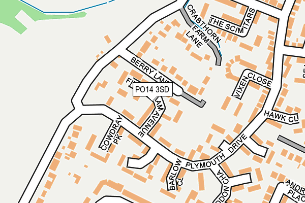 PO14 3SD map - OS OpenMap – Local (Ordnance Survey) PO14 3SD map - OS OpenMap – Local (Ordnance Survey)