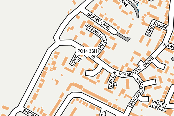 PO14 3SH map - OS OpenMap – Local (Ordnance Survey) PO14 3SH map - OS OpenMap – Local (Ordnance Survey)