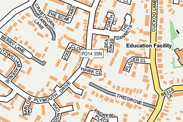 PO14 3SN map - OS OpenMap – Local (Ordnance Survey) PO14 3SN map - OS OpenMap – Local (Ordnance Survey)