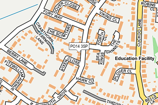 PO14 3SP map - OS OpenMap – Local (Ordnance Survey) PO14 3SP map - OS OpenMap – Local (Ordnance Survey)