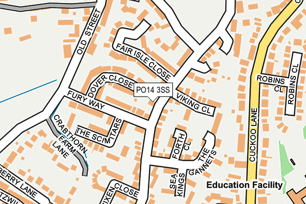 PO14 3SS map - OS OpenMap – Local (Ordnance Survey) PO14 3SS map - OS OpenMap – Local (Ordnance Survey)