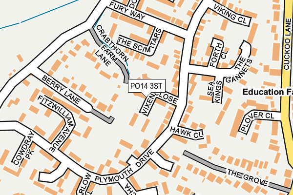 PO14 3ST map - OS OpenMap – Local (Ordnance Survey) PO14 3ST map - OS OpenMap – Local (Ordnance Survey)