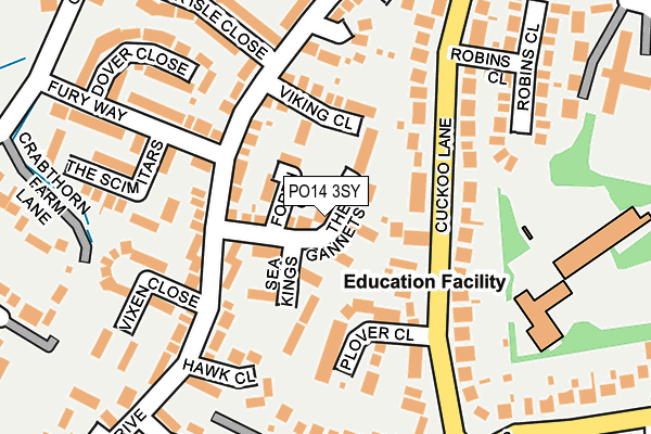 PO14 3SY map - OS OpenMap – Local (Ordnance Survey) PO14 3SY map - OS OpenMap – Local (Ordnance Survey)