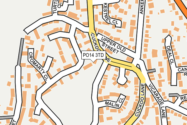 PO14 3TD map - OS OpenMap – Local (Ordnance Survey) PO14 3TD map - OS OpenMap – Local (Ordnance Survey)