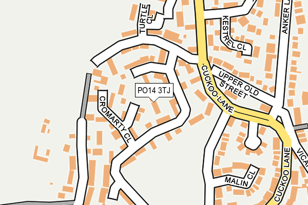 PO14 3TJ map - OS OpenMap – Local (Ordnance Survey) PO14 3TJ map - OS OpenMap – Local (Ordnance Survey)