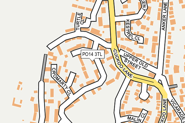 PO14 3TL map - OS OpenMap – Local (Ordnance Survey) PO14 3TL map - OS OpenMap – Local (Ordnance Survey)