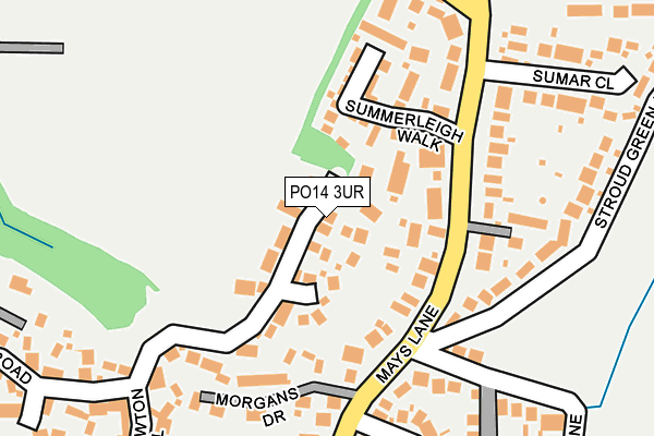 PO14 3UR map - OS OpenMap – Local (Ordnance Survey) PO14 3UR map - OS OpenMap – Local (Ordnance Survey)