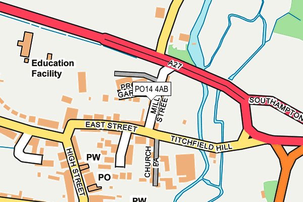 PO14 4AB map - OS OpenMap – Local (Ordnance Survey) PO14 4AB map - OS OpenMap – Local (Ordnance Survey)