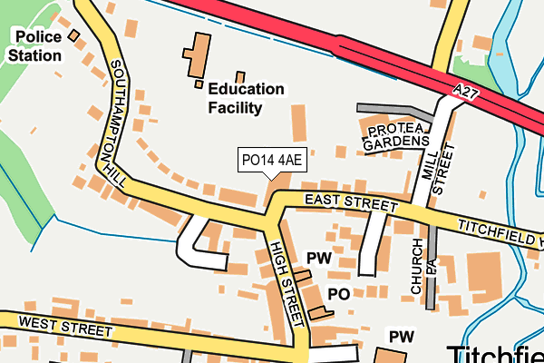PO14 4AE map - OS OpenMap – Local (Ordnance Survey) PO14 4AE map - OS OpenMap – Local (Ordnance Survey)