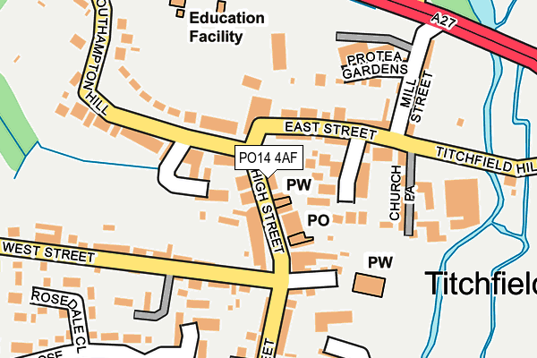 PO14 4AF map - OS OpenMap – Local (Ordnance Survey) PO14 4AF map - OS OpenMap – Local (Ordnance Survey)