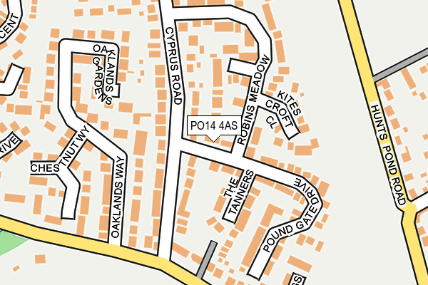 PO14 4AS map - OS OpenMap – Local (Ordnance Survey) PO14 4AS map - OS OpenMap – Local (Ordnance Survey)