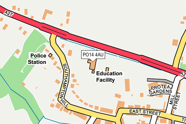 PO14 4AU map - OS OpenMap – Local (Ordnance Survey) PO14 4AU map - OS OpenMap – Local (Ordnance Survey)