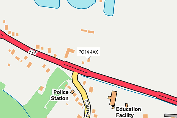 PO14 4AX map - OS OpenMap – Local (Ordnance Survey) PO14 4AX map - OS OpenMap – Local (Ordnance Survey)