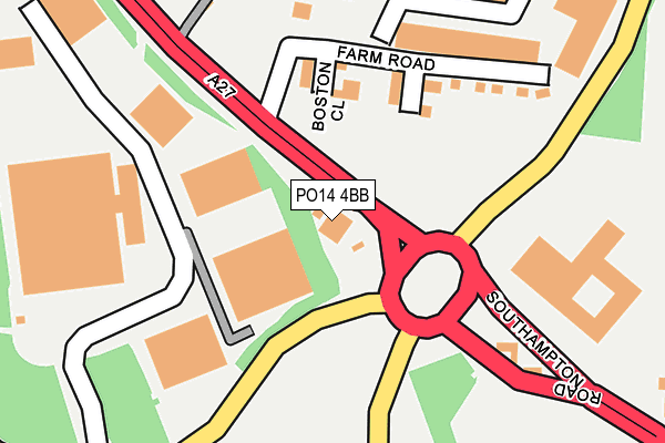 PO14 4BB map - OS OpenMap – Local (Ordnance Survey) PO14 4BB map - OS OpenMap – Local (Ordnance Survey)