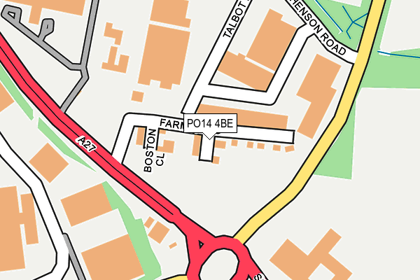 PO14 4BE map - OS OpenMap – Local (Ordnance Survey) PO14 4BE map - OS OpenMap – Local (Ordnance Survey)
