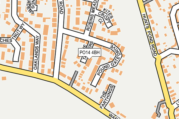 PO14 4BH map - OS OpenMap – Local (Ordnance Survey) PO14 4BH map - OS OpenMap – Local (Ordnance Survey)
