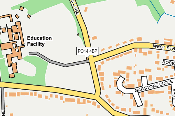 PO14 4BP map - OS OpenMap – Local (Ordnance Survey) PO14 4BP map - OS OpenMap – Local (Ordnance Survey)