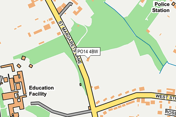 PO14 4BW map - OS OpenMap – Local (Ordnance Survey)