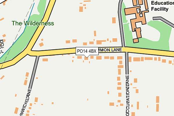 PO14 4BX map - OS OpenMap – Local (Ordnance Survey) PO14 4BX map - OS OpenMap – Local (Ordnance Survey)