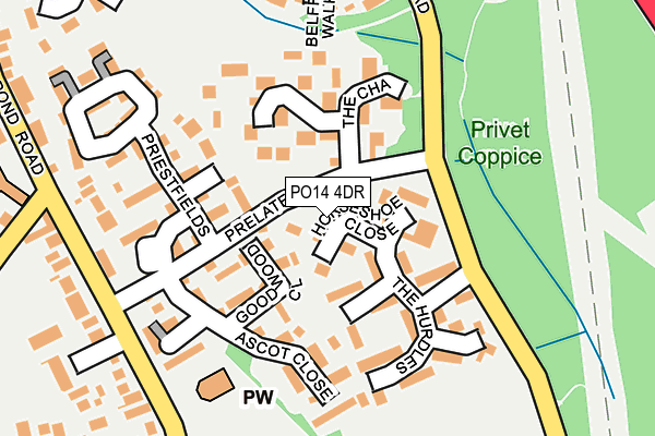 PO14 4DR map - OS OpenMap – Local (Ordnance Survey) PO14 4DR map - OS OpenMap – Local (Ordnance Survey)