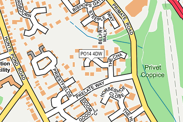 PO14 4DW map - OS OpenMap – Local (Ordnance Survey) PO14 4DW map - OS OpenMap – Local (Ordnance Survey)