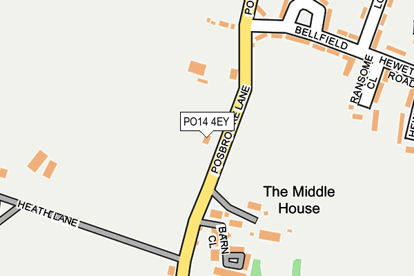 PO14 4EY map - OS OpenMap – Local (Ordnance Survey) PO14 4EY map - OS OpenMap – Local (Ordnance Survey)