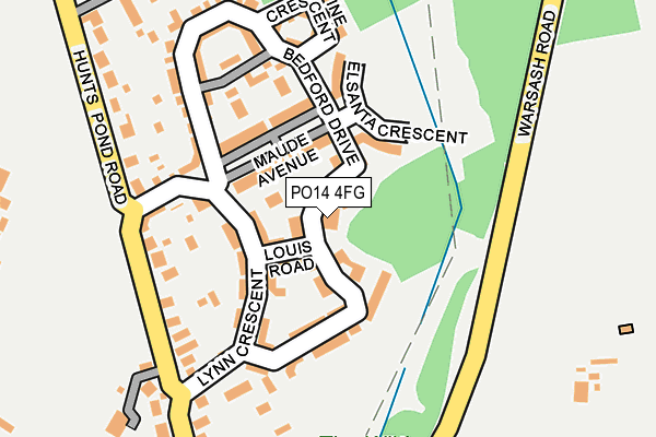 PO14 4FG map - OS OpenMap – Local (Ordnance Survey) PO14 4FG map - OS OpenMap – Local (Ordnance Survey)