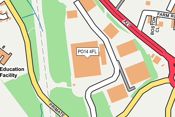 PO14 4FL map - OS OpenMap – Local (Ordnance Survey) PO14 4FL map - OS OpenMap – Local (Ordnance Survey)