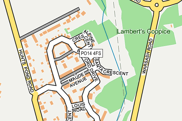 PO14 4FS map - OS OpenMap – Local (Ordnance Survey) PO14 4FS map - OS OpenMap – Local (Ordnance Survey)