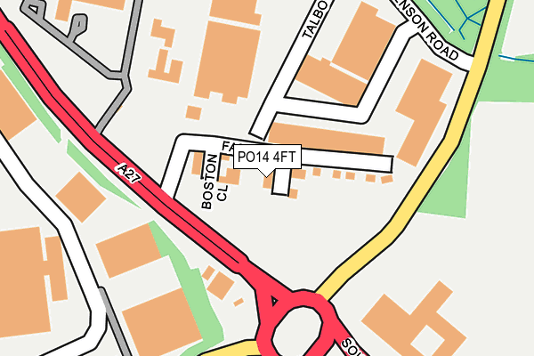 PO14 4FT map - OS OpenMap – Local (Ordnance Survey) PO14 4FT map - OS OpenMap – Local (Ordnance Survey)