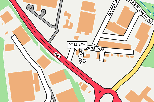 PO14 4FY map - OS OpenMap – Local (Ordnance Survey) PO14 4FY map - OS OpenMap – Local (Ordnance Survey)