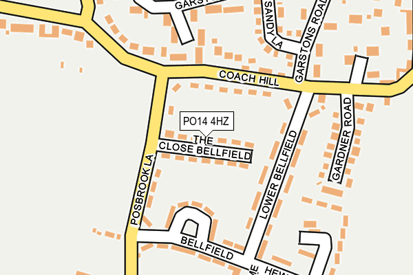 PO14 4HZ map - OS OpenMap – Local (Ordnance Survey) PO14 4HZ map - OS OpenMap – Local (Ordnance Survey)