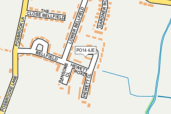 PO14 4JE map - OS OpenMap – Local (Ordnance Survey)