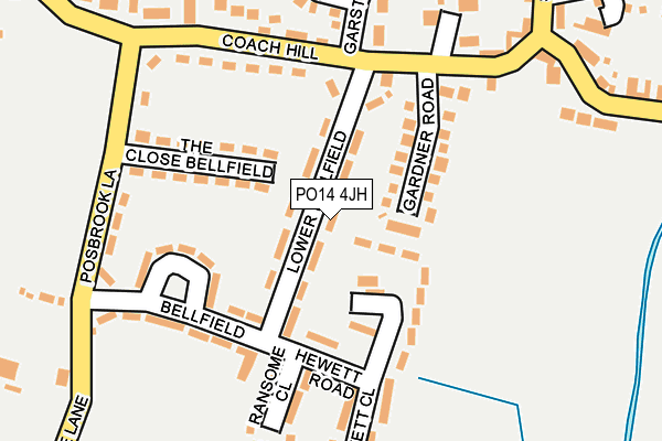 PO14 4JH map - OS OpenMap – Local (Ordnance Survey) PO14 4JH map - OS OpenMap – Local (Ordnance Survey)