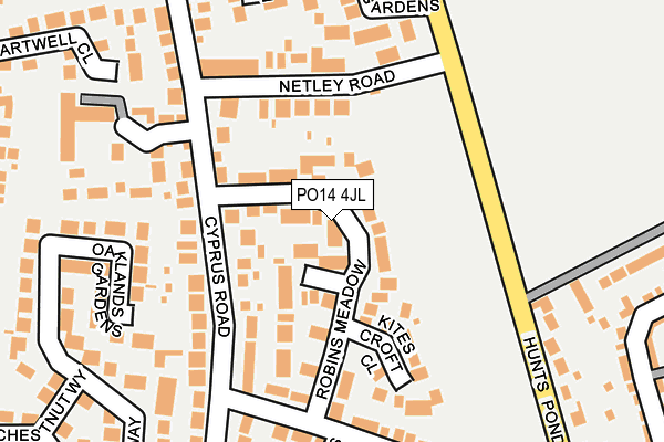 PO14 4JL map - OS OpenMap – Local (Ordnance Survey) PO14 4JL map - OS OpenMap – Local (Ordnance Survey)