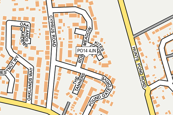 PO14 4JN map - OS OpenMap – Local (Ordnance Survey) PO14 4JN map - OS OpenMap – Local (Ordnance Survey)