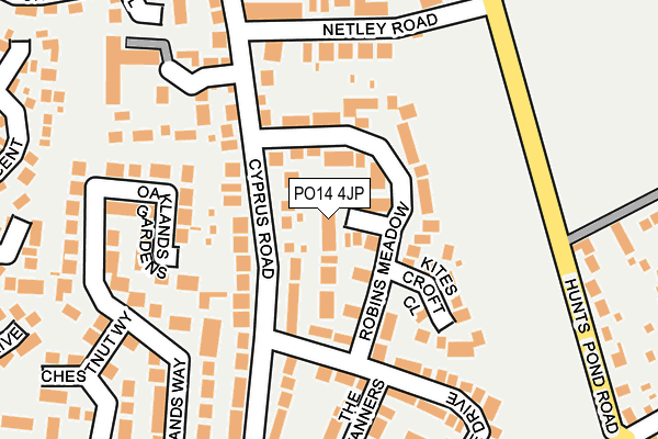 PO14 4JP map - OS OpenMap – Local (Ordnance Survey) PO14 4JP map - OS OpenMap – Local (Ordnance Survey)