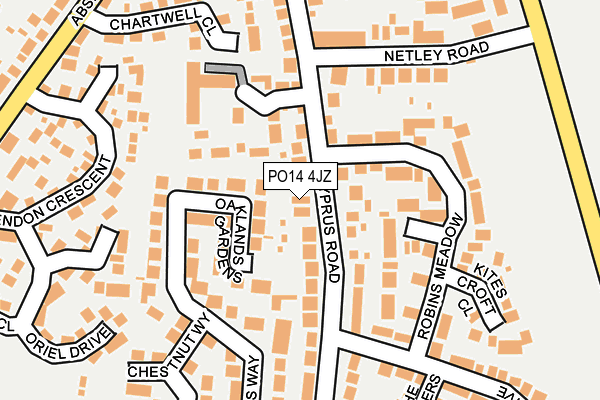 PO14 4JZ map - OS OpenMap – Local (Ordnance Survey) PO14 4JZ map - OS OpenMap – Local (Ordnance Survey)