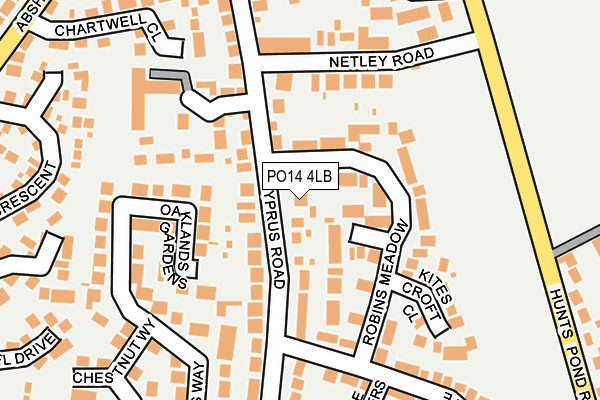 PO14 4LB map - OS OpenMap – Local (Ordnance Survey) PO14 4LB map - OS OpenMap – Local (Ordnance Survey)
